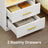 Set of 2 Bedside Tables - 30L - Solid Wood Legs - LED Lights