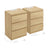 Set of 2 Nightstands - 28L - Particleboard - Built-in Charging Station