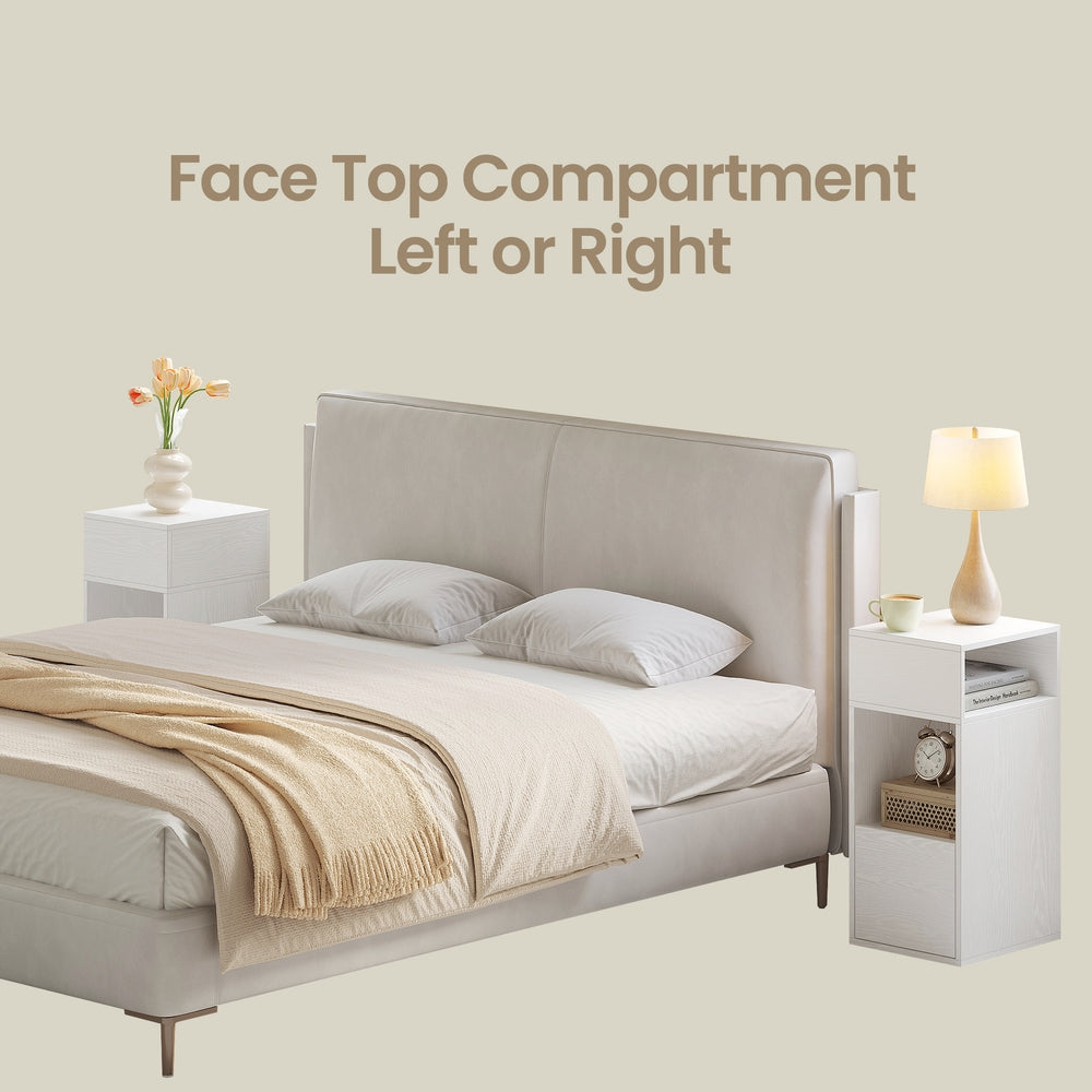 Set of 2 Bedside Tables - 30L - Particleboard Frame - Superfast Toolless Assembly