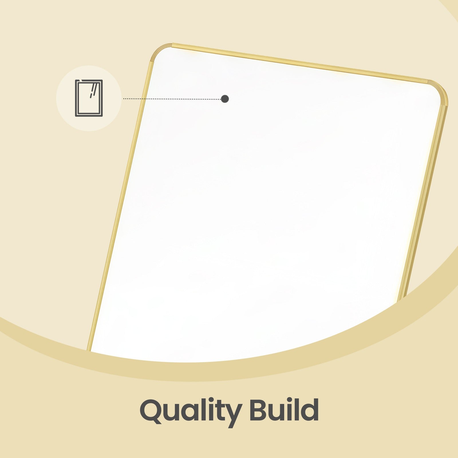 Full Length Wall Mirror - Tempered glass and aluminum alloy - Gold
