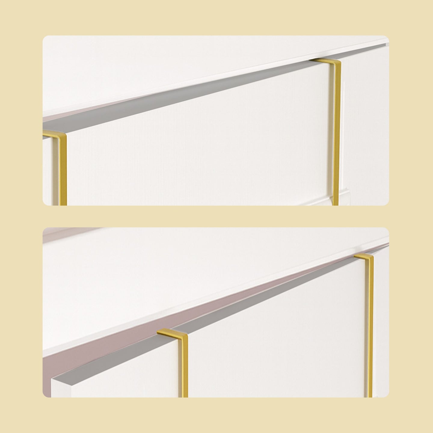 Full Length Wall Mirror - Tempered glass and aluminum alloy - Gold