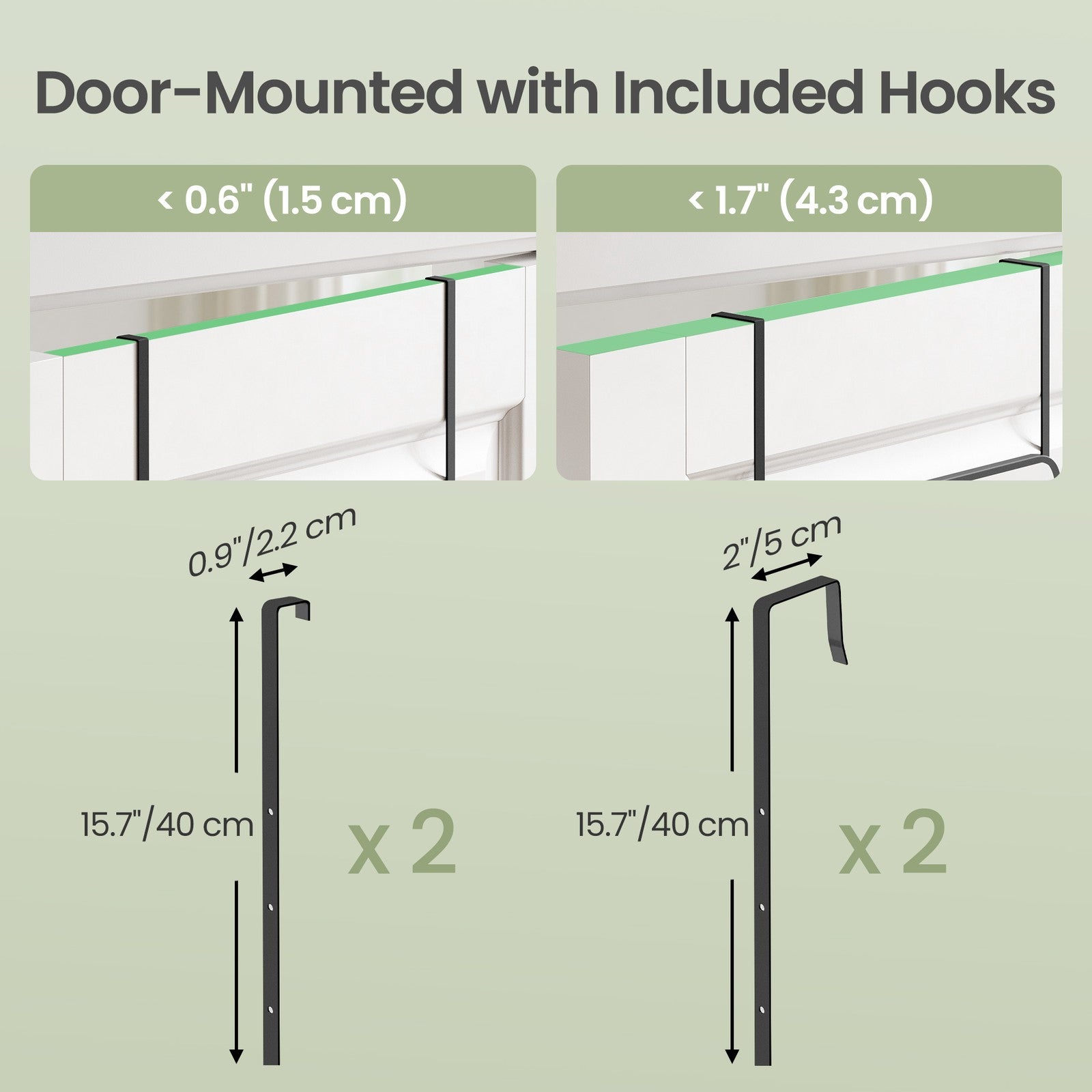Full-Length Mirror - Tempered Glass - Ink Black - Rectangular Design