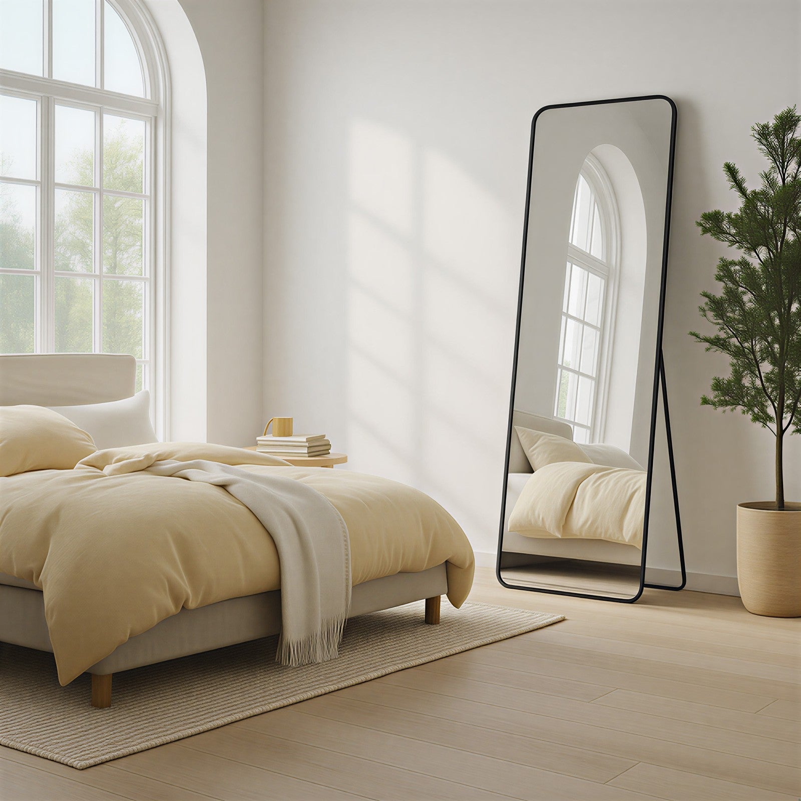 Standing Dressing Mirror - 160x50 - Tempered Glass - Aluminium Frame