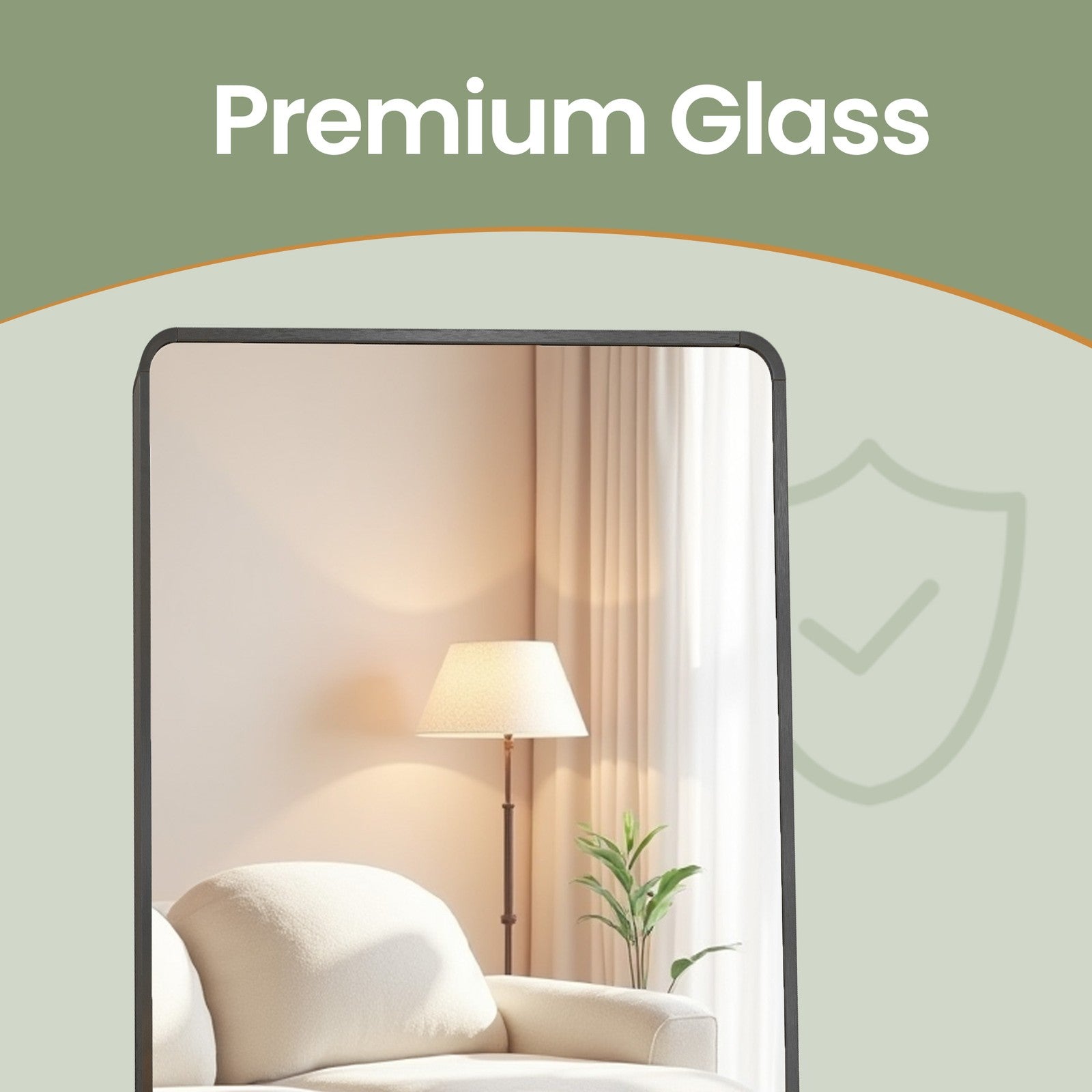 Standing Dressing Mirror - 160x50 - Tempered Glass - Aluminium Frame