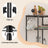 Metal Bathroom Shelf - Black - 5-Tier with Removable Hooks and Expandable Design