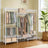 Portable Wardrobe - Heavy-Duty Metal - White - Adjustable Shelves and Hanging Rails