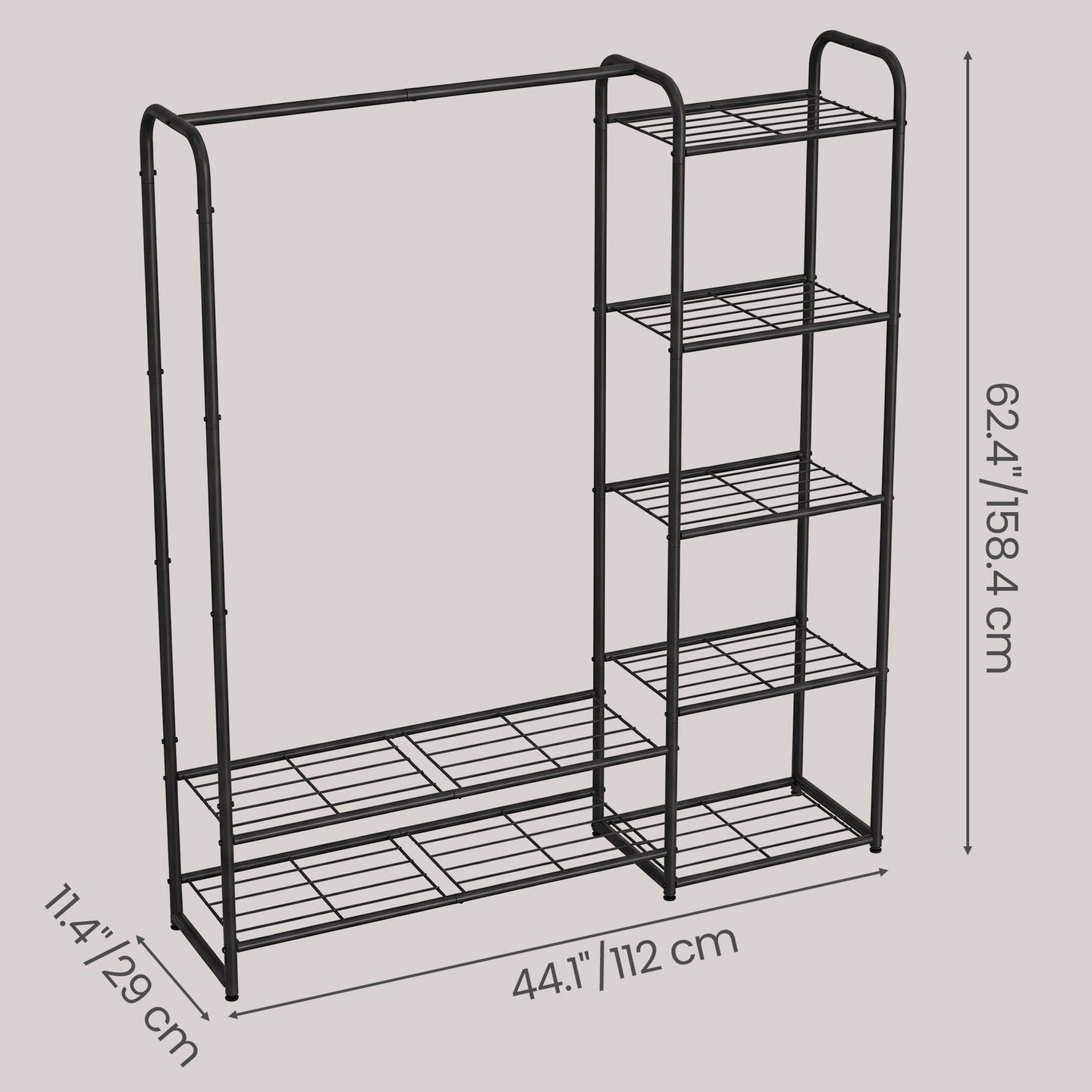 Clothes Rack - 62L - Steel - Open Wardrobe