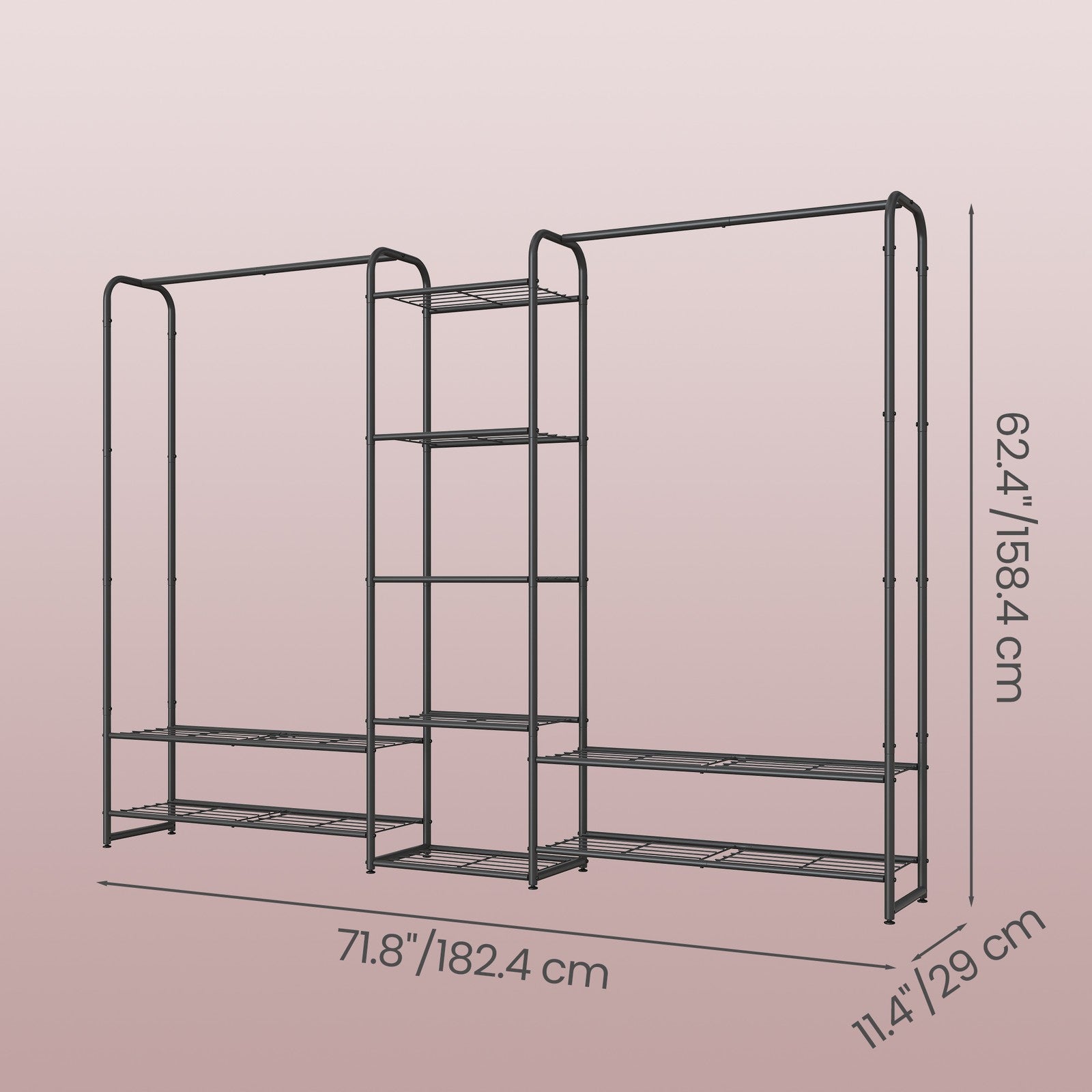 Clothes Rack - 72" - Steel - Freestanding Design