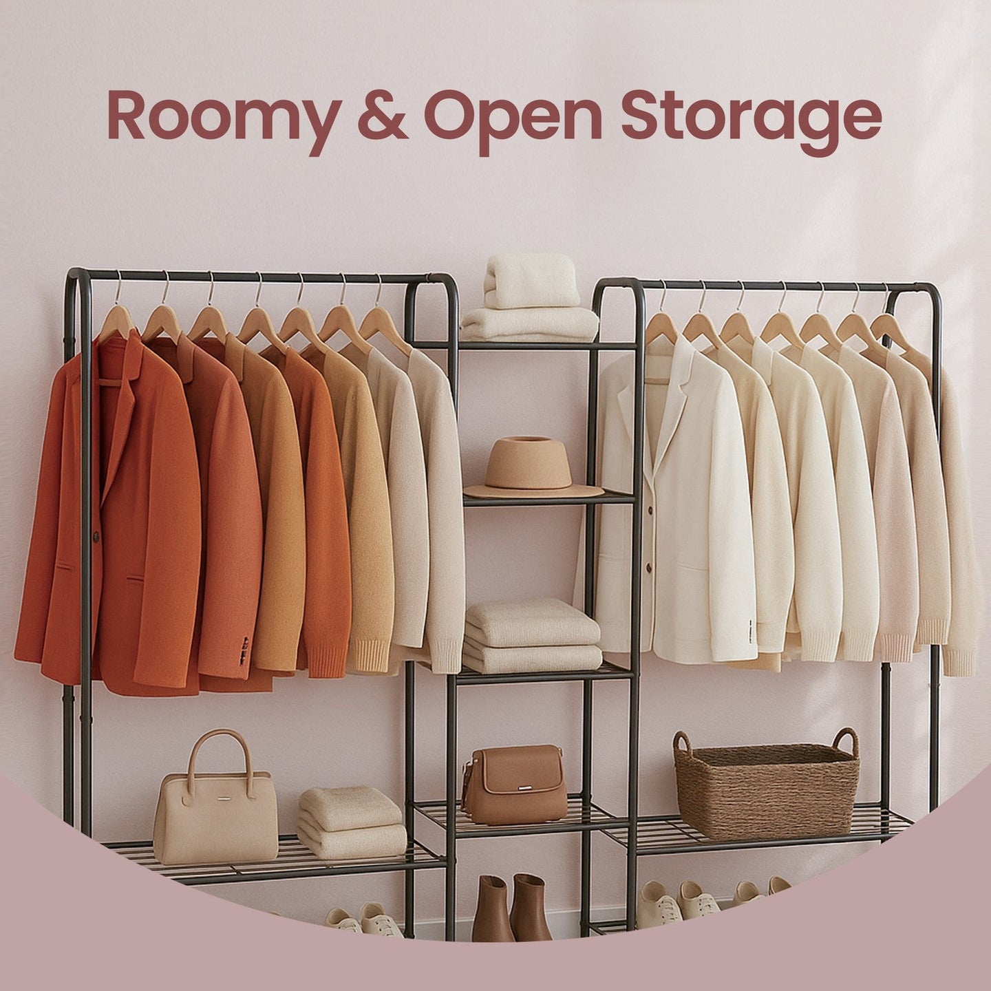 Clothes Rack - 72" - Steel - Freestanding Design