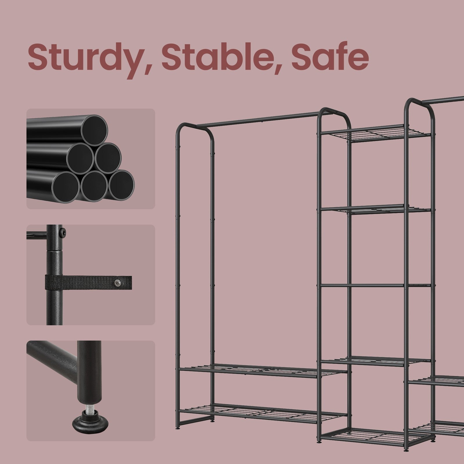 Clothes Rack - 72" - Steel - Freestanding Design