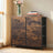 Dresser - 6 Storage Drawers - Metal Frame - Rustic Brown and Black