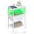 Bedroom Bedside Table - Steel - Cloud White - with LED Lights