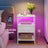 Bedroom Bedside Table - Steel - Cloud White - with LED Lights