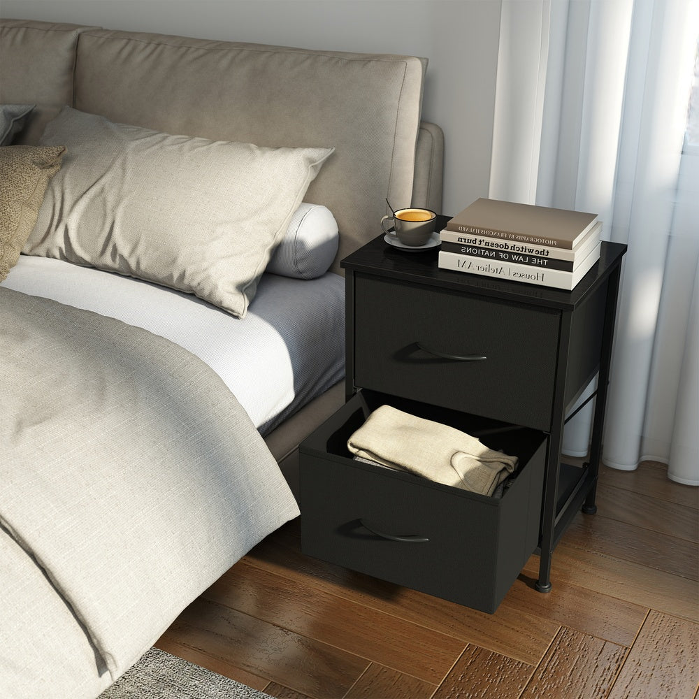 Nightstand - 30L - MDF - 2 Non-Woven Fabric Drawers