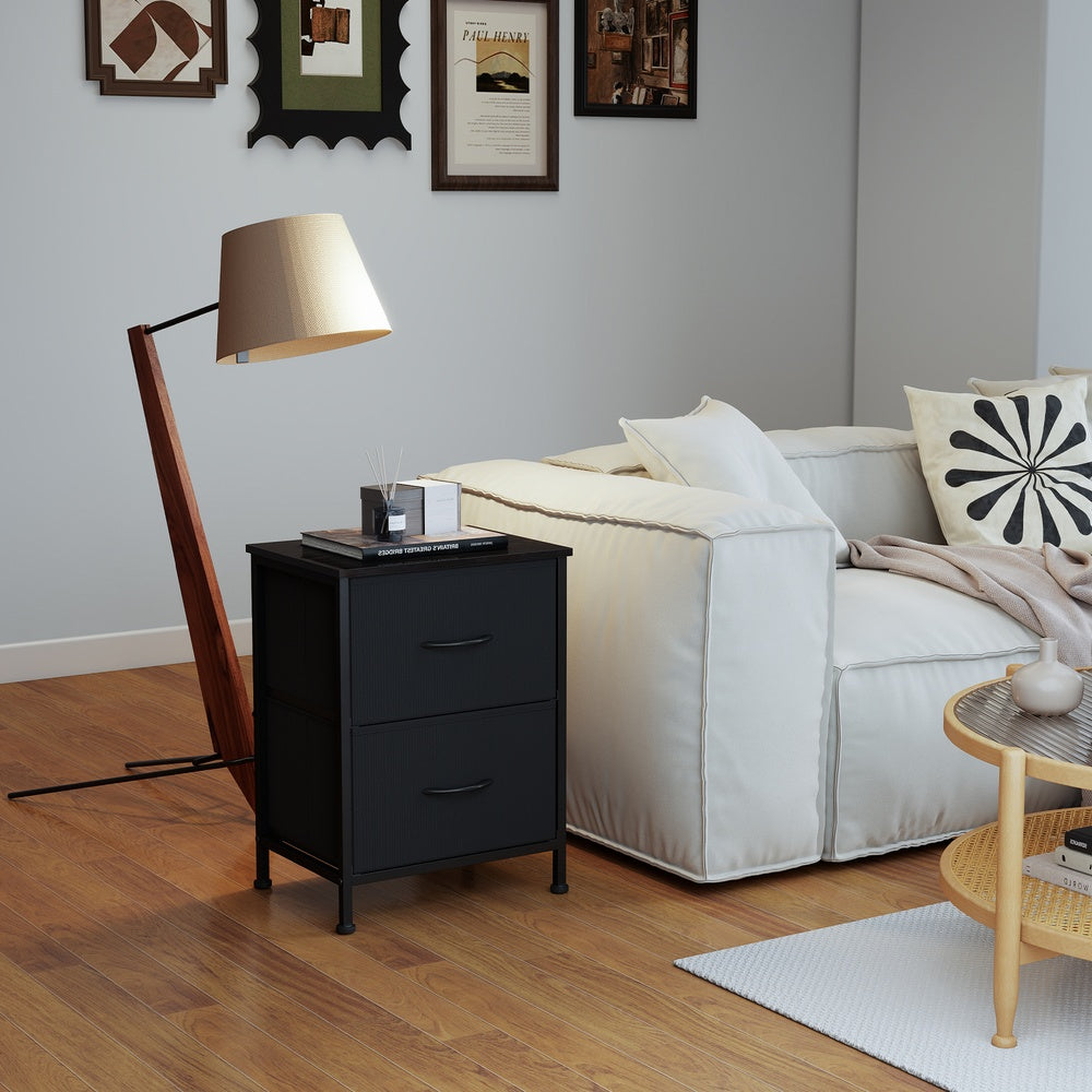 Nightstand - 30L - MDF - 2 Non-Woven Fabric Drawers