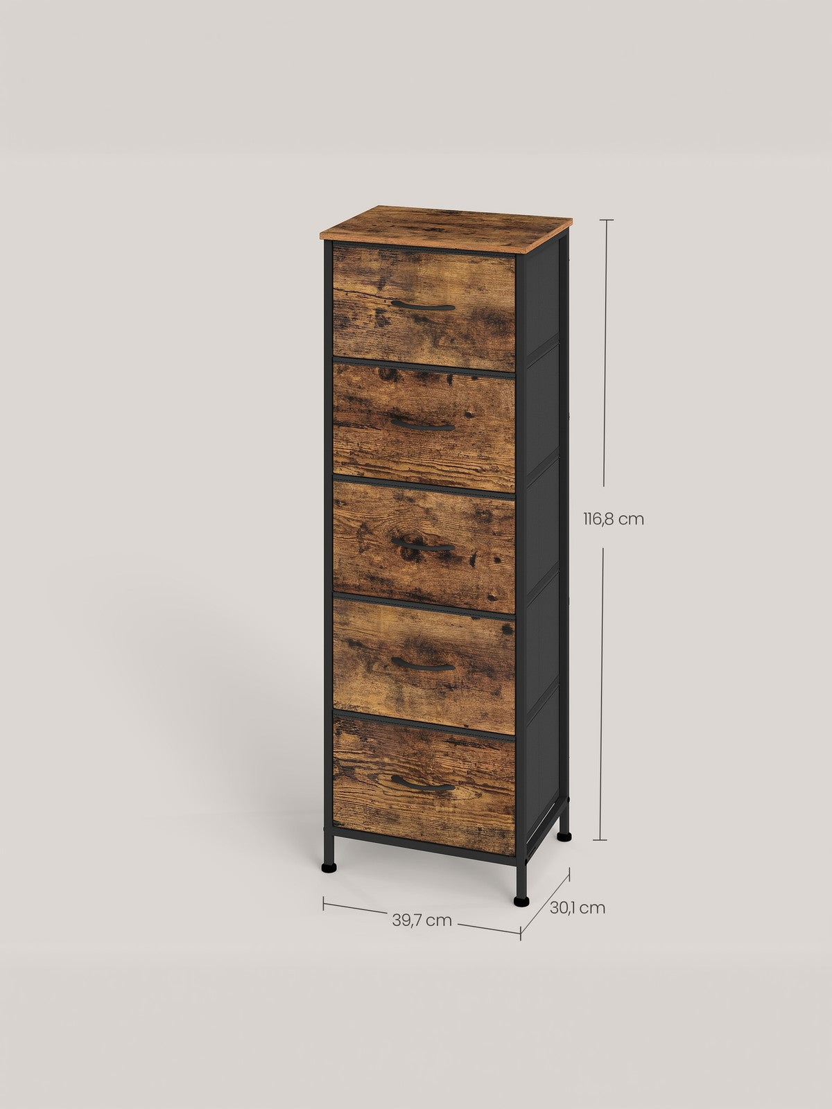 Drawer Storage Unit - 2 Drawers - Steel - Anti-Tip Kit
