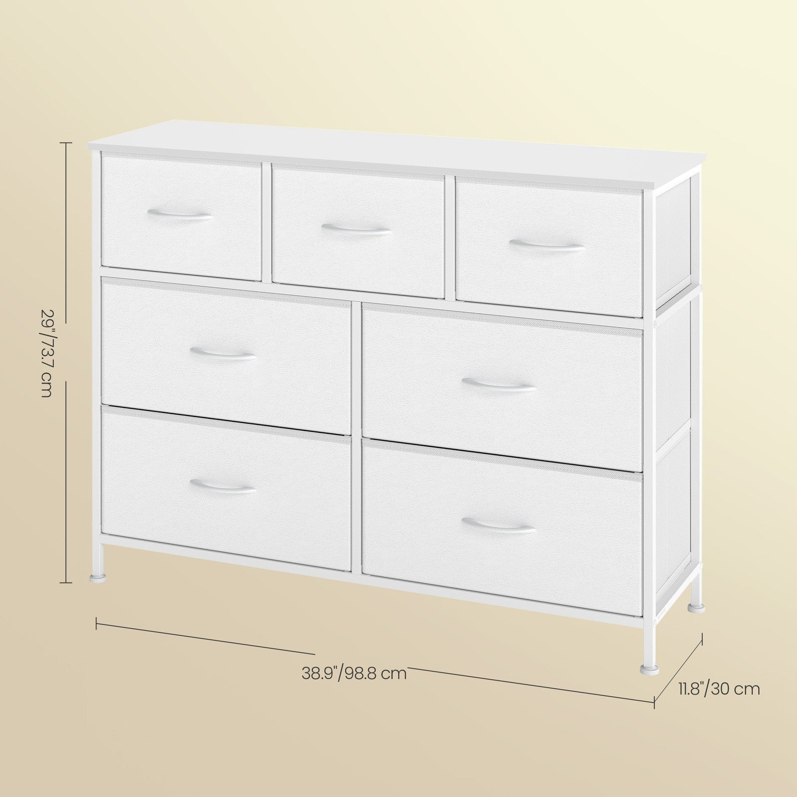 7-Drawer Storage Cabinet - 30L - Steel Frame - Reinforced Construction