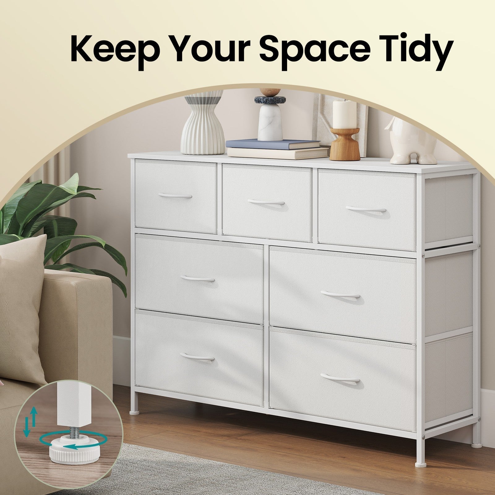 7-Drawer Storage Cabinet - 30L - Steel Frame - Reinforced Construction
