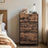 5-Drawer Fabric Dresser - Fabric - Rustic Brown and Black