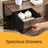 5-Drawer Fabric Dresser - Fabric - Rustic Brown and Black