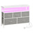 Dresser with LED Lights - 5 Drawers - Steel - Charging Station