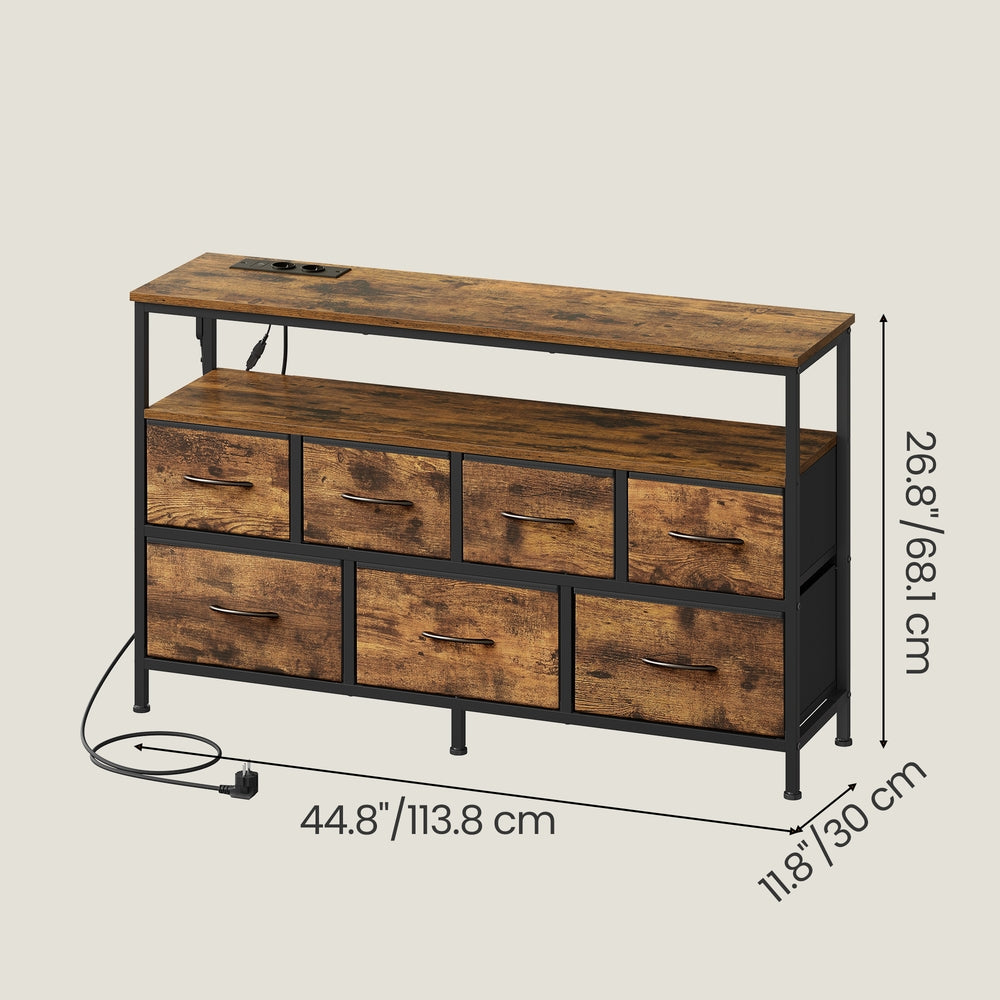 Dresser with LED Lights - 50L - Steel - Charging Station