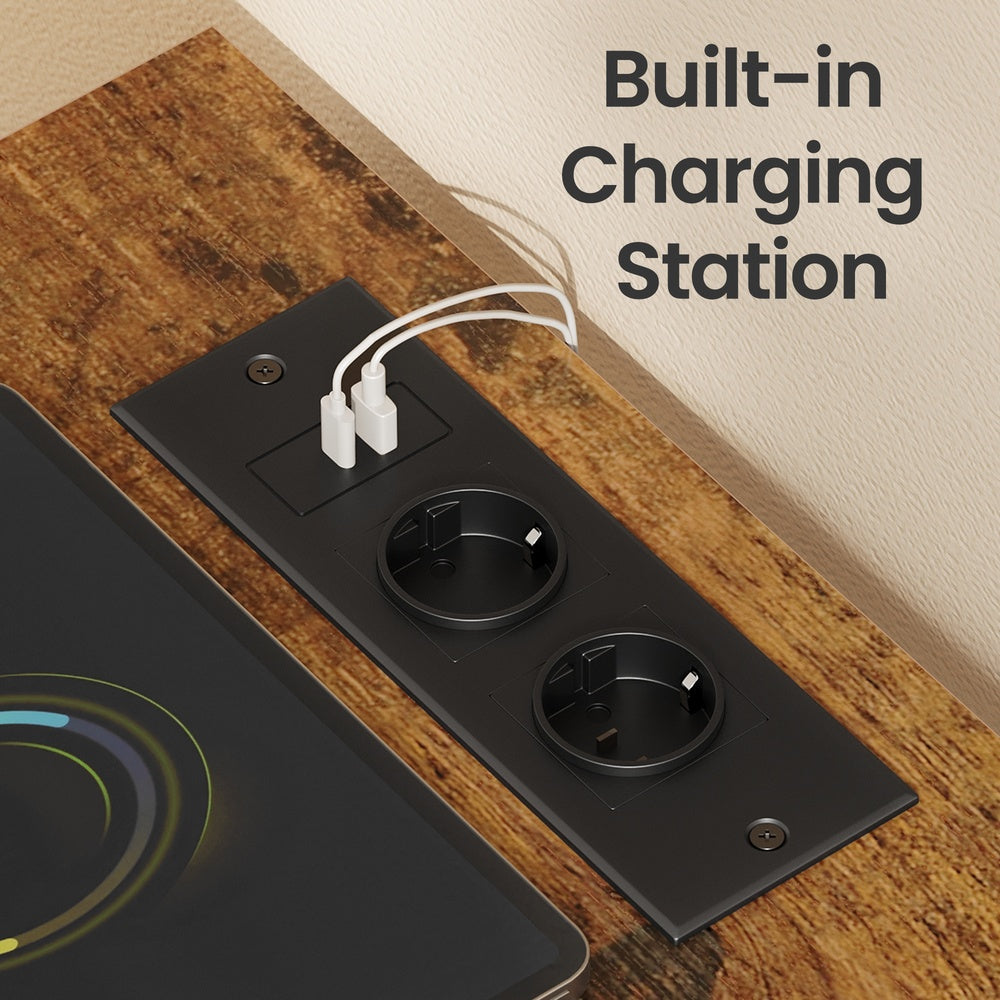 Dresser with LED Lights - 50L - Steel - Charging Station
