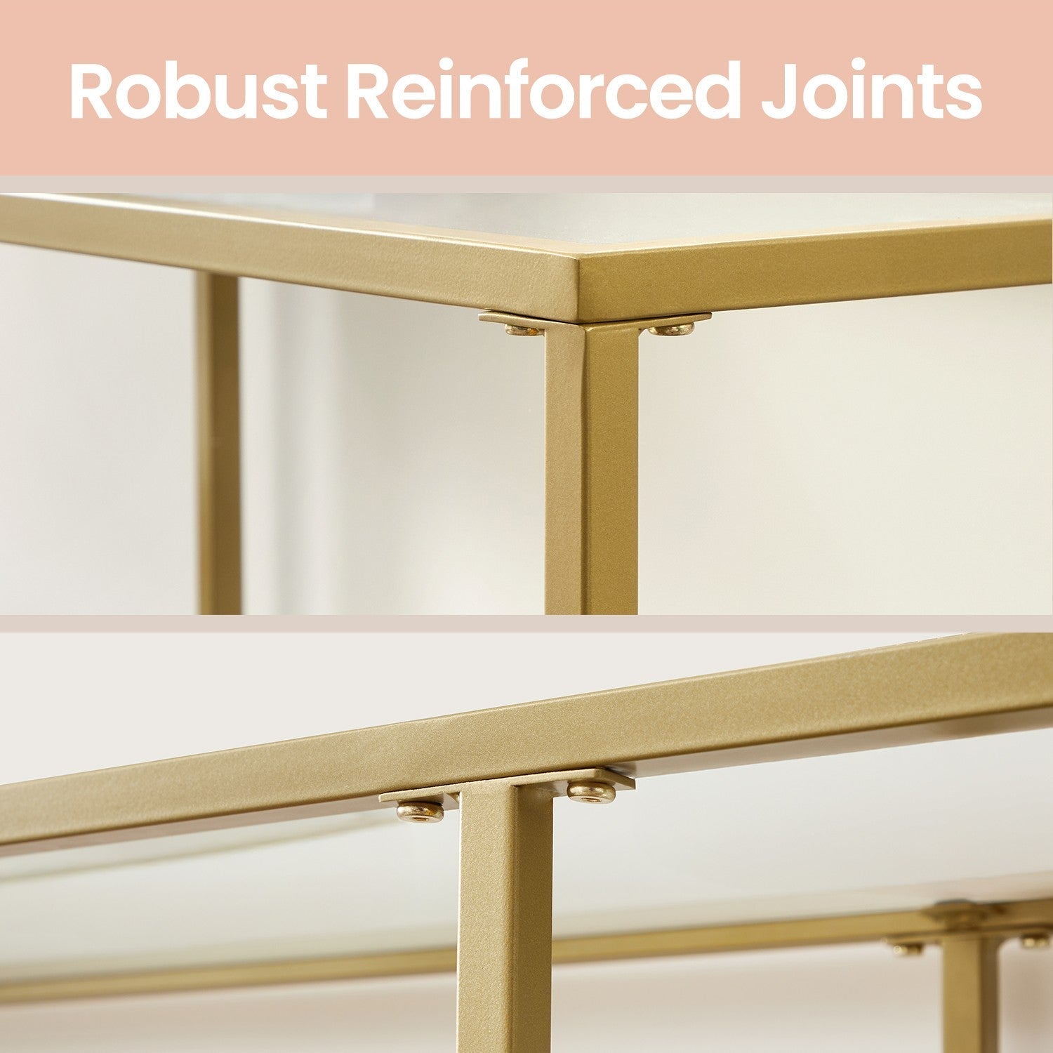Console Table - Tempered Glass - Gold