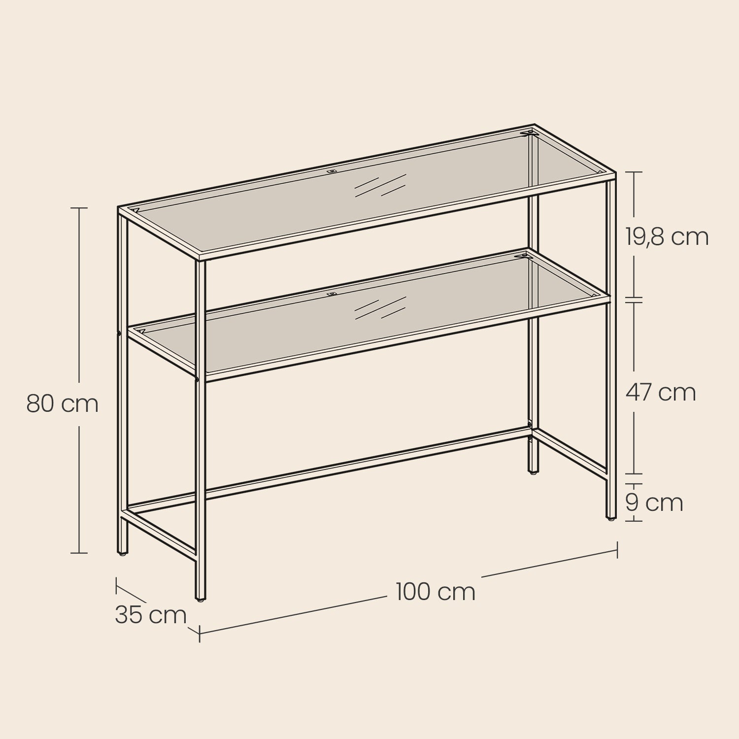 Console Table - Tempered Glass - Gold