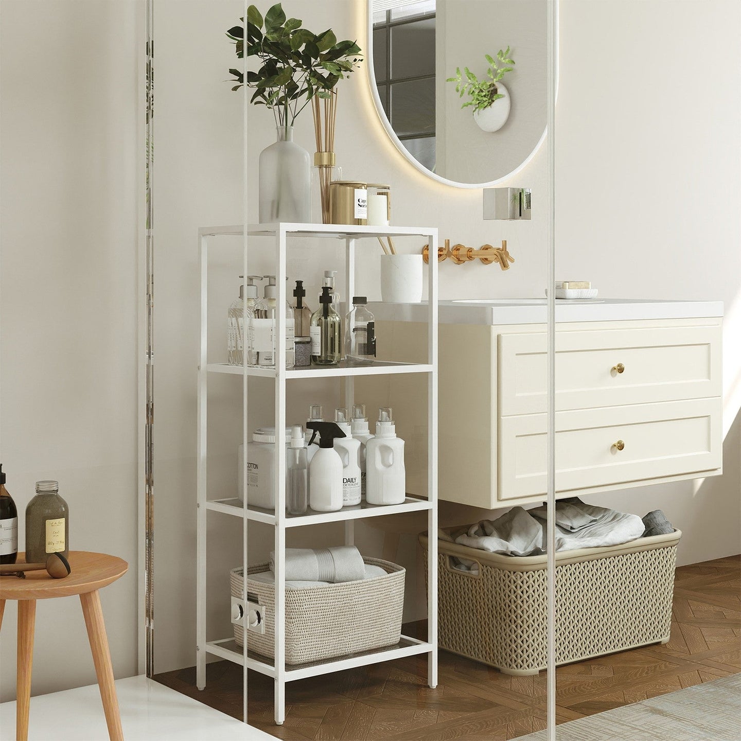 4-Tier Bookshelf - Tempered Glass - Clear