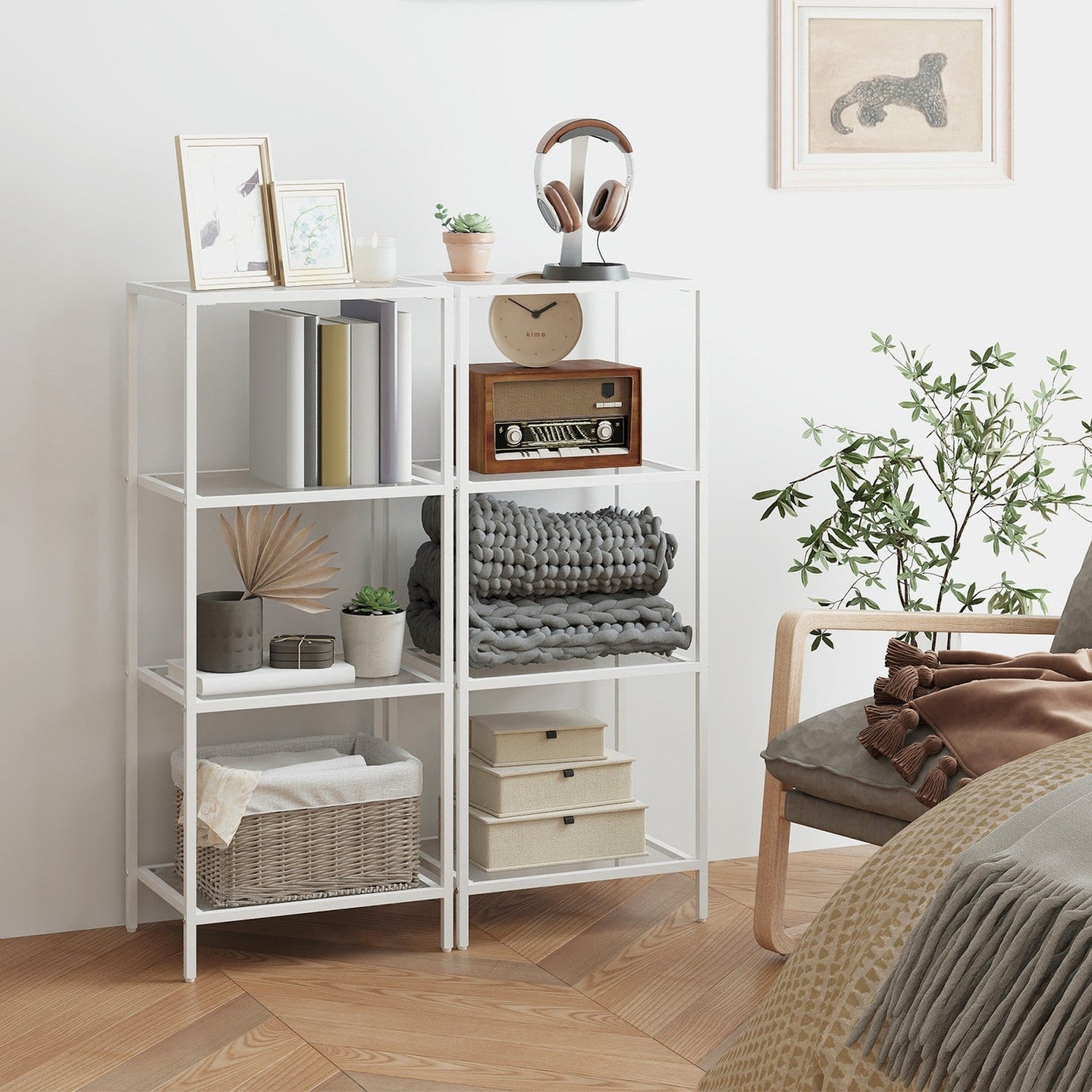 4-Tier Bookshelf - Tempered Glass - Clear
