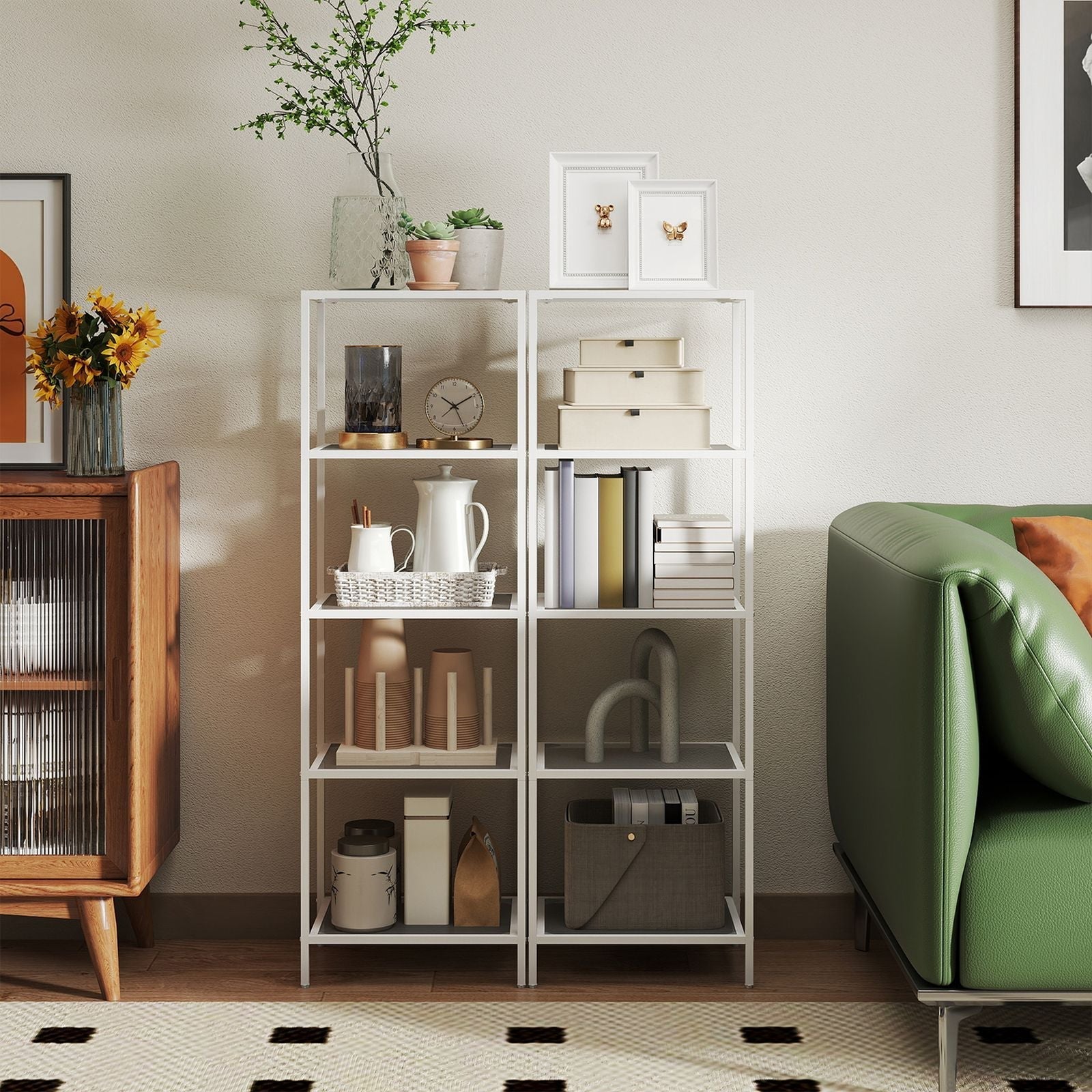 5-Tier Shelf - Tempered Glass - Clear - Versatile Storage Rack for Home and Office