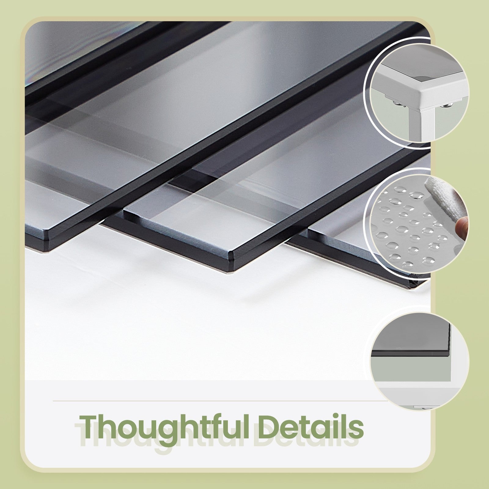 5-Tier Shelf - Tempered Glass - Clear - Versatile Storage Rack for Home and Office