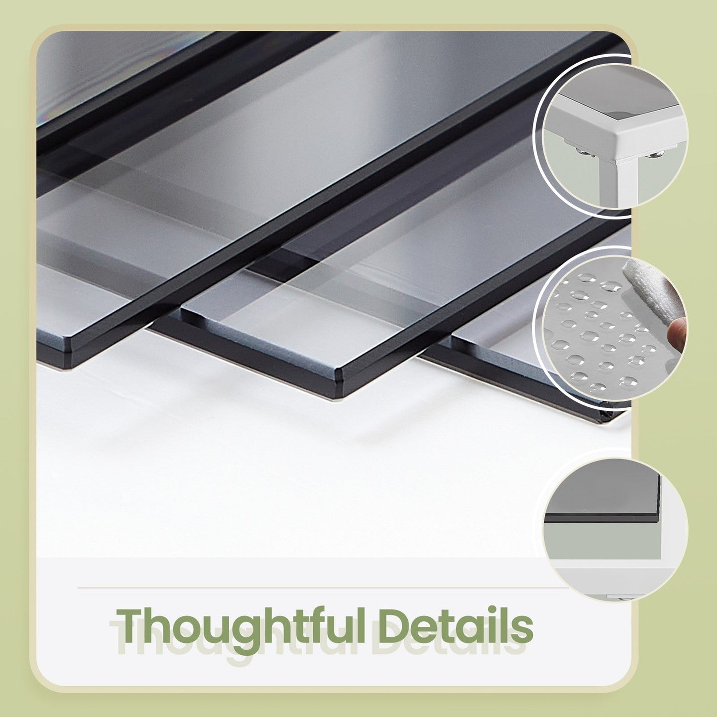 5-Tier Shelf - Tempered Glass - Clear - Versatile Storage Rack for Home and Office