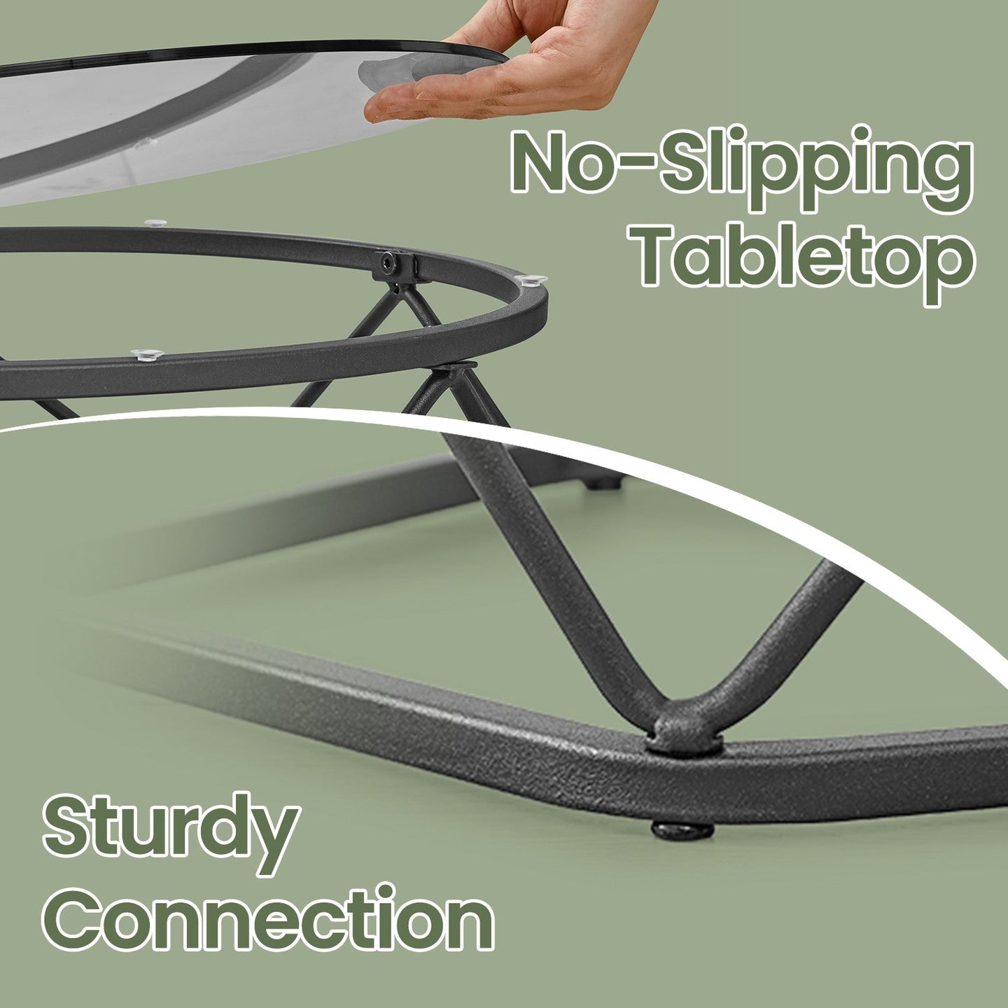 Round Coffee Table Set - Steel - Modern