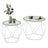 Set of 2 Round Coffee Tables - Tempered Glass and Steel - Transparent