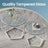 Set of 2 Round Coffee Tables - Tempered Glass and Steel - Transparent