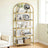 5-Tier Tempered Glass Shelving Unit - Steel Frame - Gold - Versatile Storage for Living Room