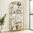 5-Tier Tempered Glass Shelving Unit - Steel Frame - Gold - Versatile Storage for Living Room