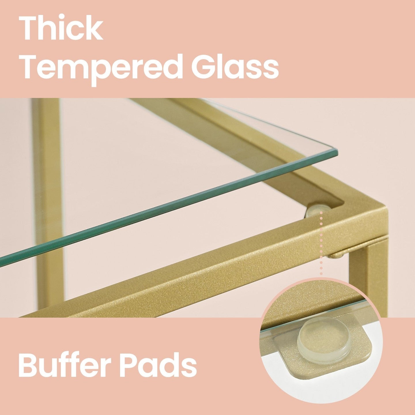 Console Table - Tempered Glass - Gold