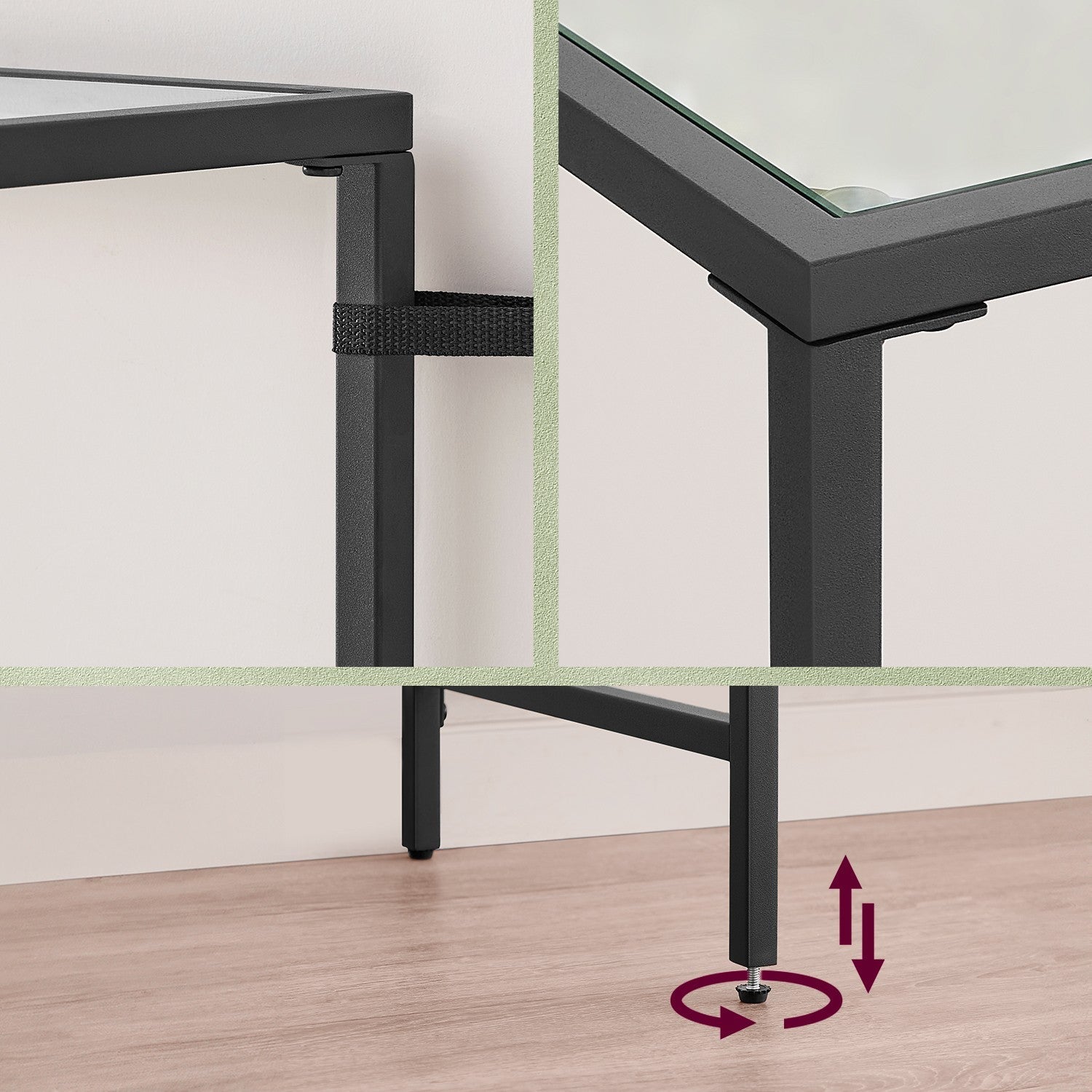 Entryway Table - Tempered Glass - Black