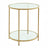 Round End Table - Tempered Glass - Gold - Robust Metal Frame