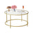 Glass Coffee Table - Steel and Tempered Glass - Gold