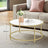 Glass Coffee Table - Steel and Tempered Glass - Gold