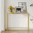 Modern Console Table - Tempered Glass - Gold - Sturdy Metal Frame with Adjustable Feet