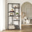 Tall Bookcase - Tempered Glass - Black - 6-Tier Shelving Unit for Living Room and Study