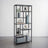 Tall Bookcase - Tempered Glass - Black - 6-Tier Shelving Unit for Living Room and Study