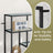 Tall Bookcase - Tempered Glass - Black - 6-Tier Shelving Unit for Living Room and Study