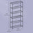 6-Tier Bookshelf - Tempered Glass - Clear