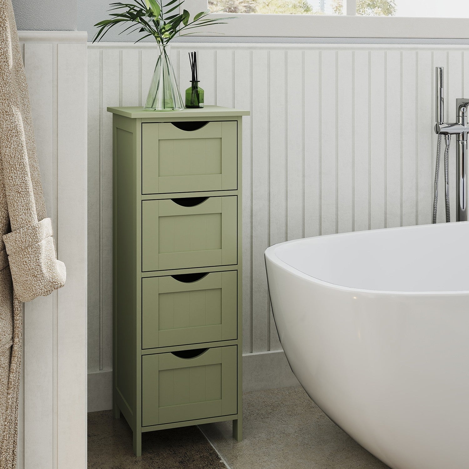 Freestanding Storage Cabinet - Wood - Laurel Green